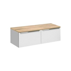 Závěsná skříňka pod umyvadlo Leonardo s deskou 120 cm bílá/dub evoke vyobraziť
