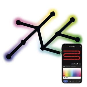 EMOS GoSmart RGBIC Čierne LED nástenné svietidlo Lines 34W s WiFi, 9 kusov ZIW269R vyobraziť
