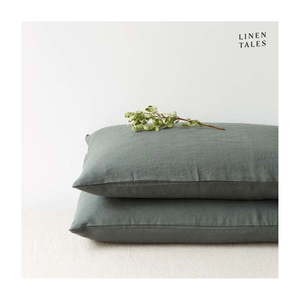 Ľanová obliečka na vankúš 40x40 cm Forest Green – Linen Tales vyobraziť