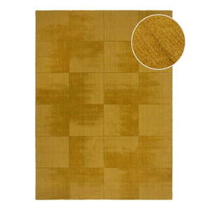 Okrovožltý ručne tkaný vlnený koberec 200x290 cm Demi Check Ombre – Flair Rugs vyobraziť