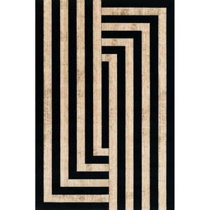 Čierno-béžový vlnený koberec 200x300 cm Agnus Art Deco II – Agnella vyobraziť