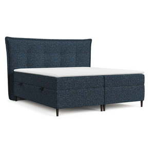 Tmavomodrá boxspring posteľ s úložným priestorom 200x200 cm Sinai – Maison de Rêve vyobraziť