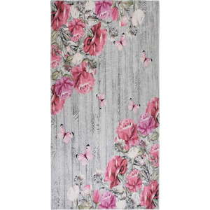 Ružovo-sivý prateľný koberec 120x180 cm Blooming Roses – Vitaus vyobraziť