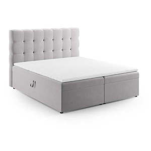 Svetlosivá boxspring posteľ s úložným priestorom 180x200 cm Bali – Cosmopolitan Design vyobraziť
