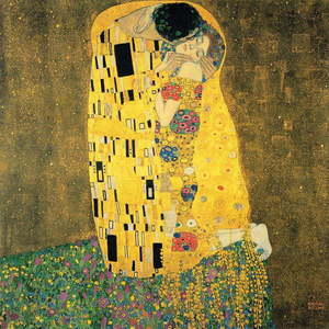 Reprodukcia obrazu Gustav Klimt The Kiss, 90 × 90 cm vyobraziť