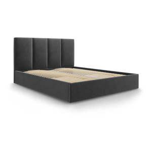 Tmavosivá zamatová dvojlôžková posteľ Mazzini Beds Juniper, 160 x 200 cm vyobraziť