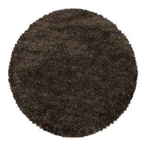 Tmavohnedý okrúhly koberec ø 200 cm Fluffy – Ayyildiz Carpets vyobraziť