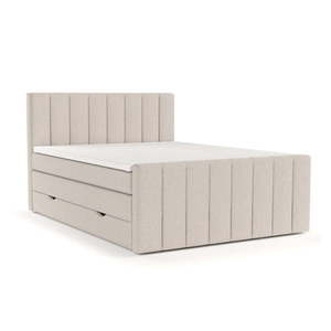 Béžová boxspring posteľ s úložným priestorom 160x200 cm Ruby – Maison de Rêve vyobraziť