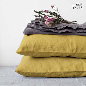 Ľanová obliečka na vankúš 40x40 cm Lemon Curry – Linen Tales vyobraziť