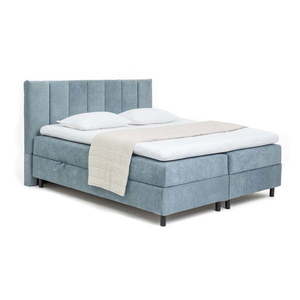 Modrá boxspring posteľ s úložným priestorom 160x200 cm Elva Bold Line – Bonami Selection vyobraziť