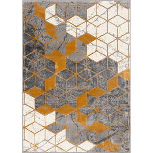 Koberec v okrovožltej a sivej farbe 133x190 cm Soft – FD vyobraziť