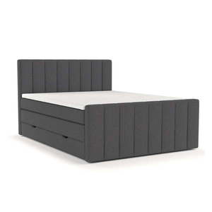 Sivá boxspring posteľ s úložným priestorom 200x200 cm Ruby – Maison de Rêve vyobraziť