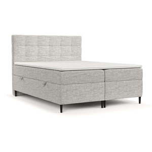 Svetlosivá boxspring posteľ s úložným priestorom 140x200 cm Urbaneo – Maison de Rêve vyobraziť