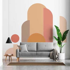 Samolepka na stenu 90x185 cm Abstract Sunset – Ambiance vyobraziť
