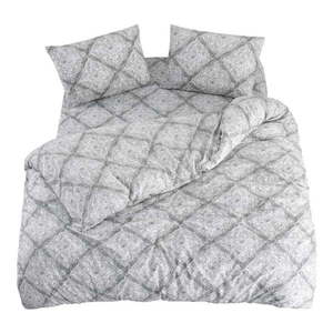 Sivé obliečky na jednolôžko/predĺžené s plachtou/3-dielne 160x220 cm Geometric – Mila Home vyobraziť