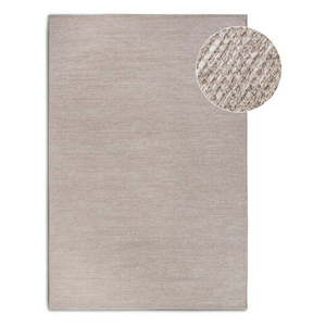 Béžový ručne tkaný koberec s prímesou vlny 60x90 cm Pradesh Linen White – Elle Decoration vyobraziť