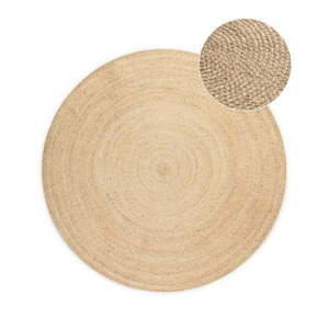 Obojstranný jutový okrúhly koberec v prírodnej farbe ø 100 cm Braided Ivory – Hanse Home vyobraziť