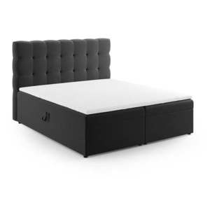 Antracitová boxspring posteľ s úložným priestorom 160x200 cm Bali – Cosmopolitan Design vyobraziť