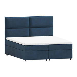 Tmavomodrá boxspring posteľ s úložným priestorom 160x200 cm Rico – Ropez vyobraziť