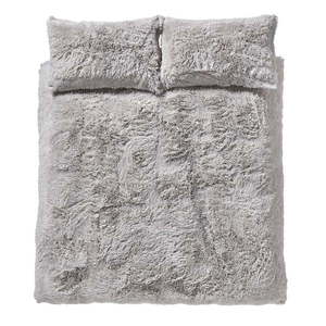 Sivé predĺžené obliečky na dvojlôžko 230x220 cm Cuddly Deep Pile - Catherine Lansfield vyobraziť