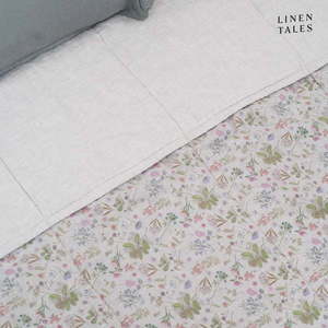 Ľanový prešívaný pléd v prírodnej farbe 220x230 cm Botany 2 & Melange – Linen Tales vyobraziť