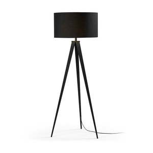 Čierna stojacia lampa s textilným tienidlom (výška 157 cm) Iguazu – Kave Home vyobraziť