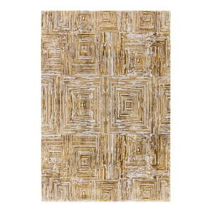 Koberec v zlatej farbe 80x150 cm Kuza Lines Gold – Asiatic Carpets vyobraziť