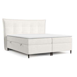 Krémovobiela boxspring posteľ s úložným priestorom 180x200 cm Sinai – Maison de Rêve vyobraziť