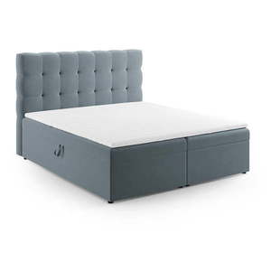 Svetlomodrá boxspring posteľ s úložným priestorom 180x200 cm Bali – Cosmopolitan Design vyobraziť