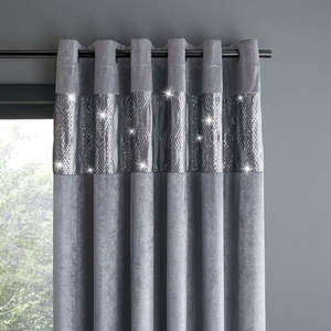 Sivé závesy v súprave 2 ks 117x183 cm Crushed Velvet Glamour Sequin – Catherine Lansfield vyobraziť