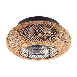 Hnedé stropné svietidlo na diaľkové ovládanie/s ventilátorom Lillesand – Trio vyobraziť