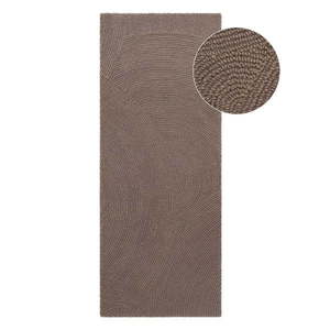 Ručne tkaný vlnený behúň taupe 80x300 cm Eleni Taupe – Hanse Home vyobraziť