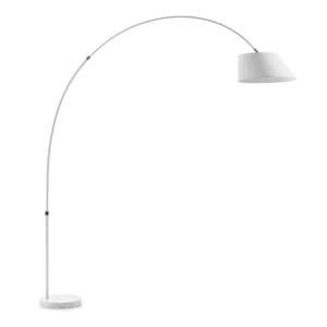 Biela stojacia lampa s textilným tienidlom (výška 189 cm) May – Kave Home vyobraziť