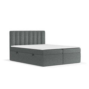 Tmavosivá boxspring posteľ s úložným priestorom 180x200 cm Novento – Maison de Rêve vyobraziť