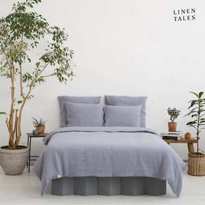 Svetlosivé obliečky na dvojlôžko z konopného vlákna 200x200 cm - Linen Tales vyobraziť
