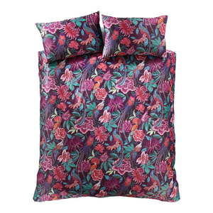 Fialové zamatové predĺžené obliečky na dvojlôžko 230x220 cm Kate Floral – Catherine Lansfield vyobraziť