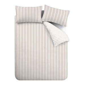 Béžové bavlnené predĺžené obliečky na dvojlôžko 230x220 cm Ashford Stripe – Bianca vyobraziť