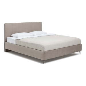 Čalúnená dvojlôžková posteľ taupe s roštom 160x200 cm Noira Slim – Bonami Selection vyobraziť
