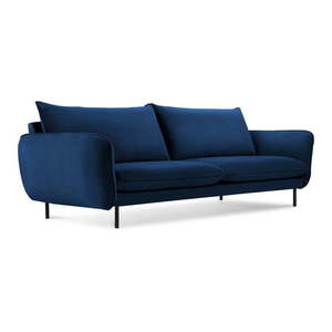 Modrá zamatová pohovka 230 cm Vienna - Cosmopolitan Design vyobraziť