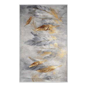 Prateľný koberec v šedej a zlatej farbe 160x230 cm Golden Feathers – Mila Home vyobraziť
