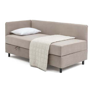 Čalúnená jednolôžková posteľ taupe s úložným priestorom s matracom 120x200 cm Avela – Bonami Selection vyobraziť