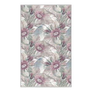 Fialovo-sivý prateľný koberec 120x180 cm Dusty Flowers – Mila Home vyobraziť