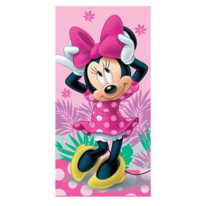 Ružová bavlnená detská osuška 70x140 cm Minnie "Pink" – Jerry Fabrics vyobraziť