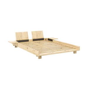 Dvojlôžková posteľ z borovicového dreva s roštom v prírodnej farbe 140x200 cm Social Bed – Karup Design vyobraziť