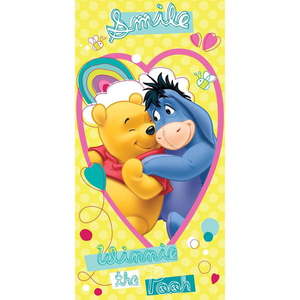 Žltá bavlnená detská osuška 70x140 cm Winnie the Pooh "Smile" – Jerry Fabrics vyobraziť
