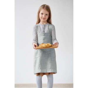 Detská sivá ľanová zástera Linen Tales Pinafore, 60 x 34 cm vyobraziť