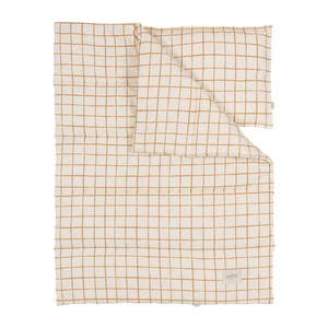 Béžová súprava do postieľky Camel Check – Malomi Kids vyobraziť