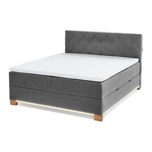 Sivá boxspring posteľ s úložným priestorom 160x200 cm Messina – Meise Möbel vyobraziť