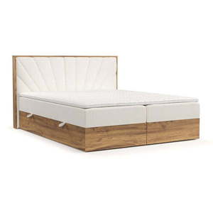 Boxspring posteľ s úložným priestorom v krémovo-prírodnej farbe 140x200 cm Asahi – Maison de Rêve vyobraziť
