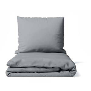 Sivé predĺžené obliečky na dvojlôžko z mikrosaténu 200x220 cm Basic – Bonami Essentials vyobraziť